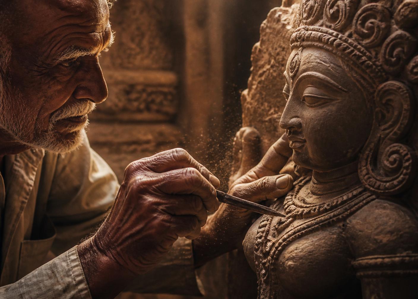 Artisan hands at work